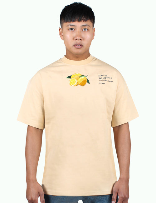 Temple Embroidered Lemon Tee Heavyweight premium material embroidery lemons love paranoid ss021 spring summer 2021 sand ivory wear