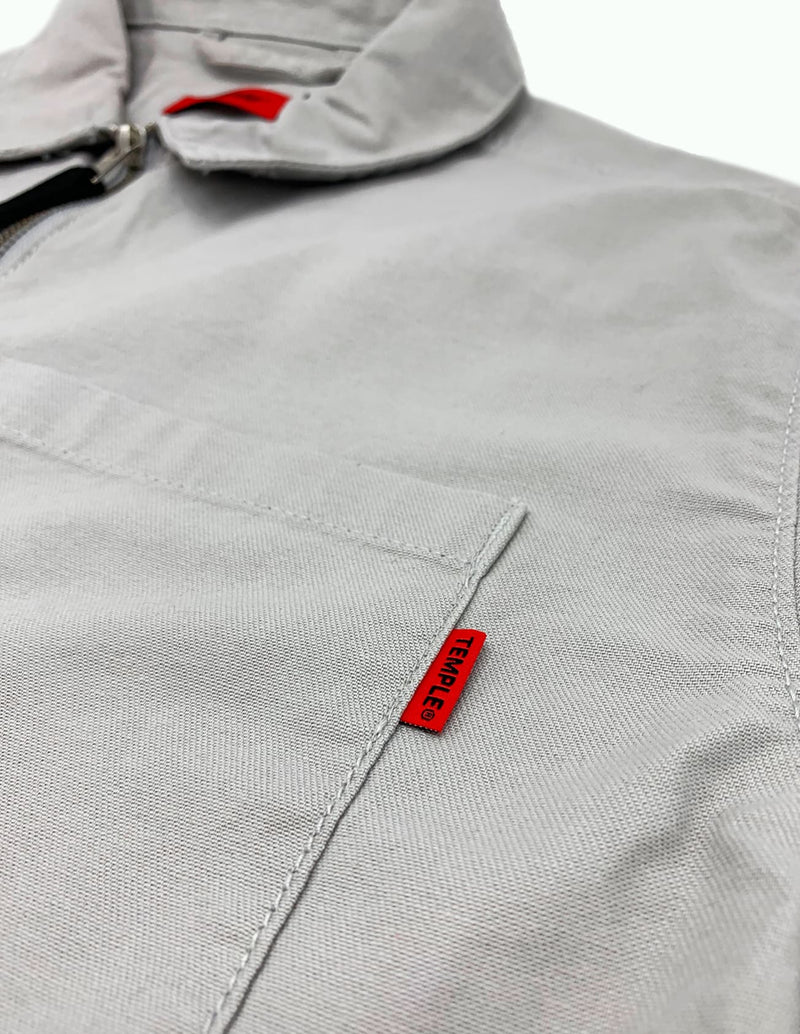 Red Tab Overshirt (Ice Grey) - Temple Wear