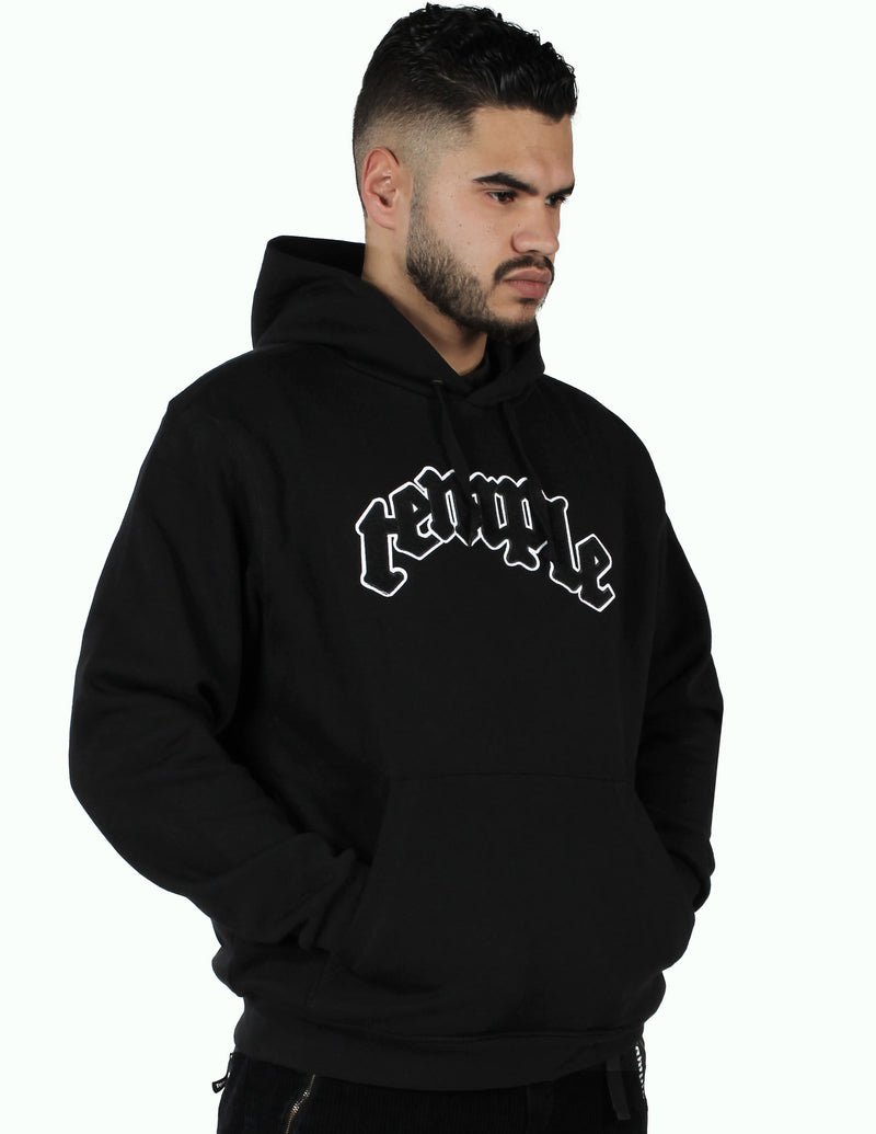 This soft and comfortable black hoodie comes with a patch on the chest made of the finest materials. The patch is attached with a heat press ánd white stitching so you can always be sure that the patch stays in place. The patch is made of a soft feeling black colored carpet/terry cloth material and a white felt substrate. The material of the hooded sweater itself is made out of soft and very comfortable and strong cotton.