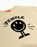 3rd eyed smiley tee t-shirt temple temple wear streetwear ivory beige sand color black silkscreen fw21 fw021 soft heavyweight material premium feeling cotton 