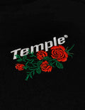 Classic Rose Tee (Black) Embroidered Roses 3rd anniversary - Temple Wear