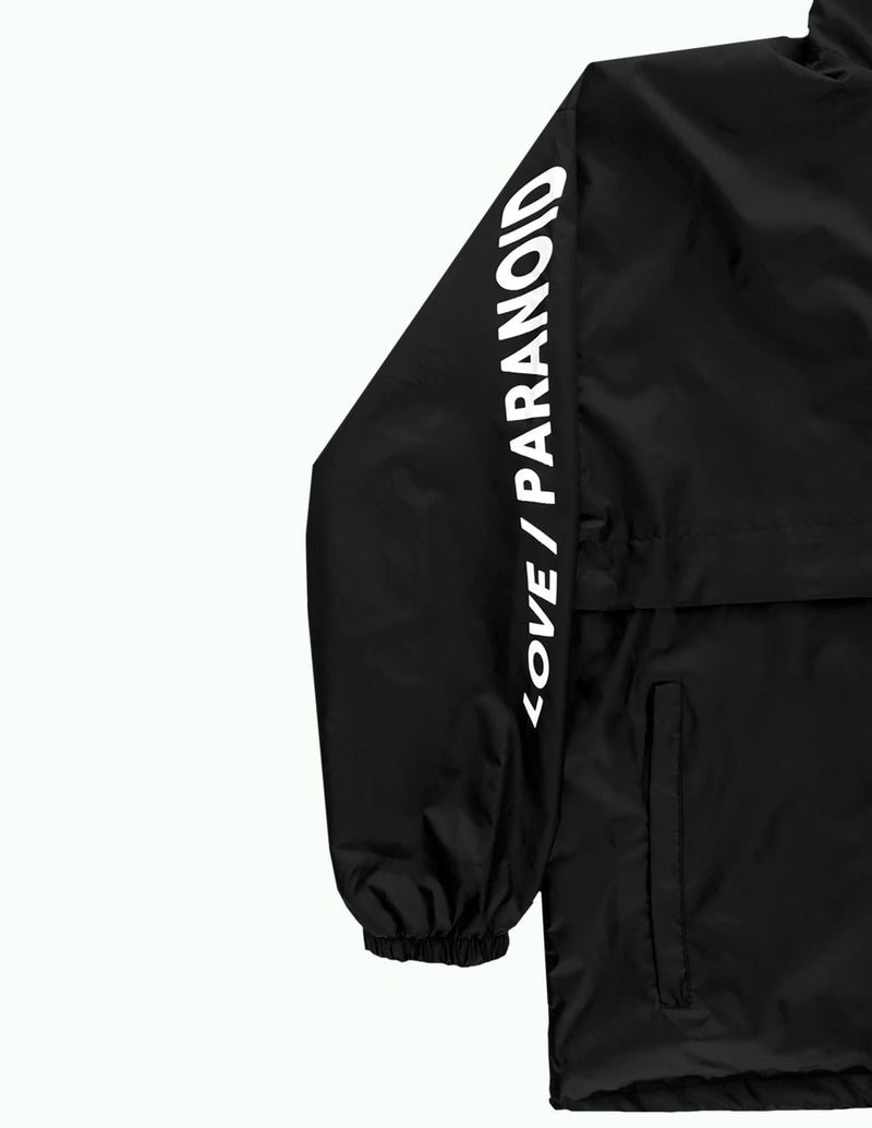 Love/Paranoid Windbreaker Jacket (Black) - Temple Wear